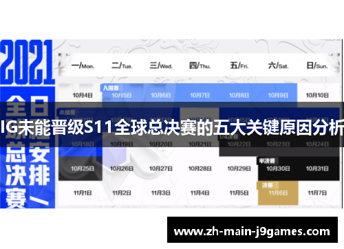 IG未能晋级S11全球总决赛的五大关键原因分析